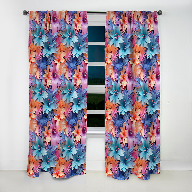 Tropical Dreamscape Iii - motif tropical - rideau en velours tropical - obscurcissant - 1 panneau, L 52 po x L 108 po