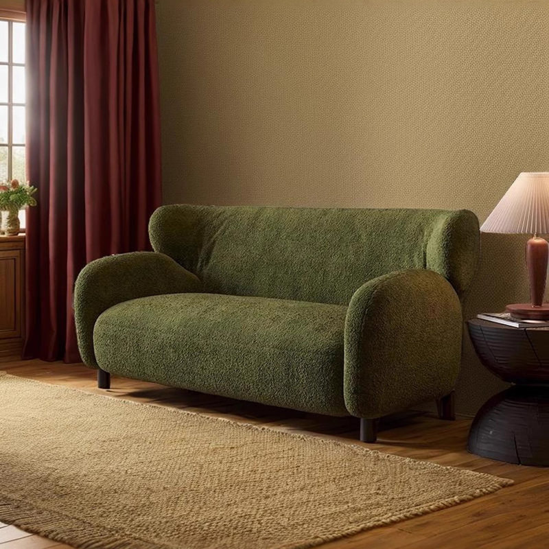 Causeuse-coussin en velours vert, H 29,13 po x l 70,87 po x P 35,04 po, Vert