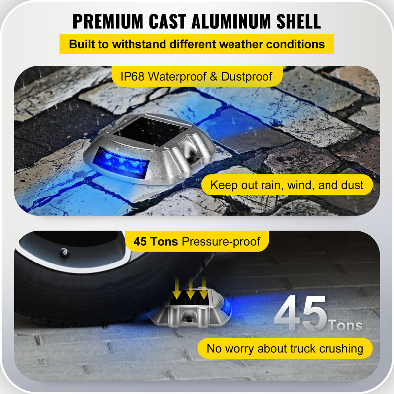 Solar Powered Blue LED Aluminum Pathway Light Pack