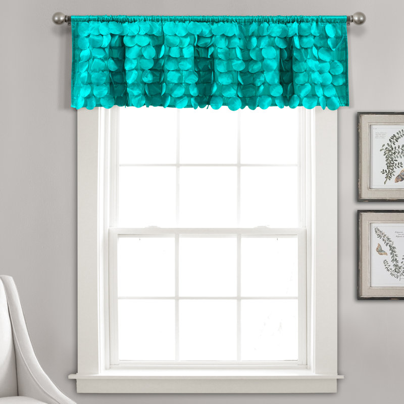 Solid Colour Scalloped Window Pelmet, Turquoise