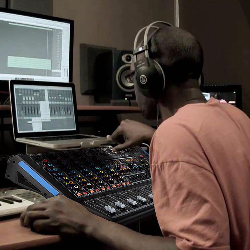 12-Ch. Console de mixage audio Bluetooth Studio Mixer