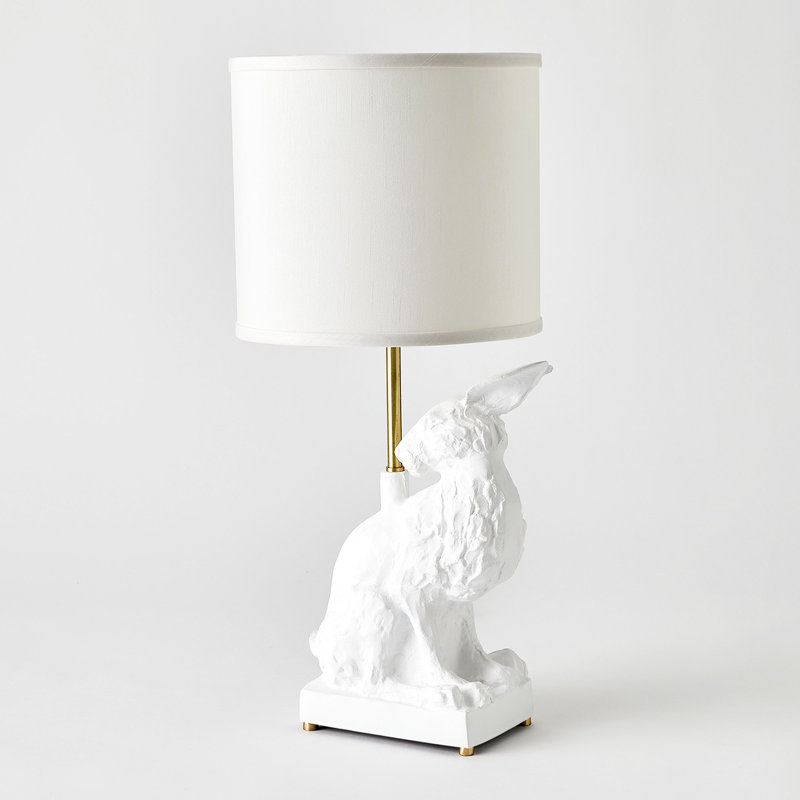 Lampe lapin en blanc mat