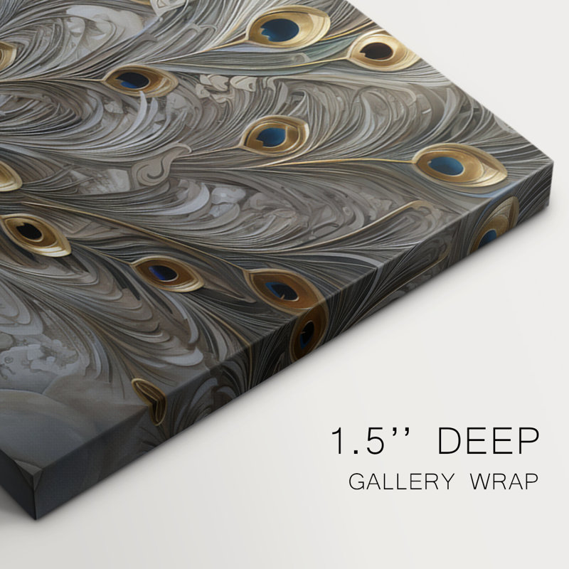 Peakcock  Series  LXXXI  -Premium Gallery Wrapped Canvas Set -Ready to Hang, 36" H x 24" W x 1.1657" D
