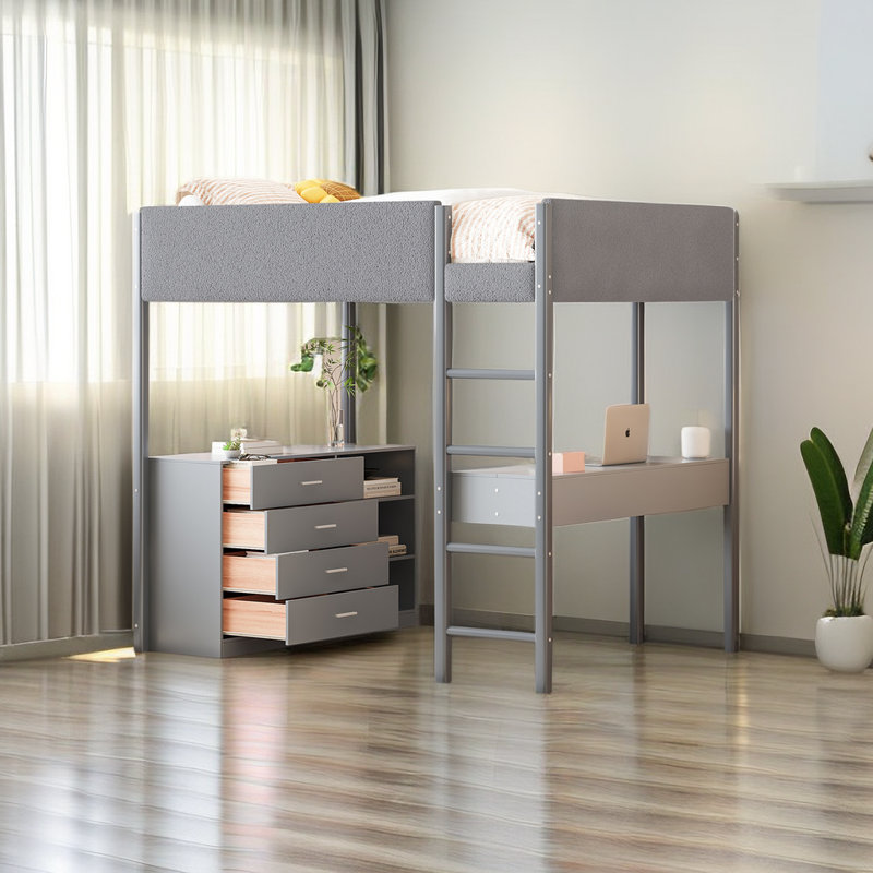 Lit pour enfant Jaterion, Complète, gris