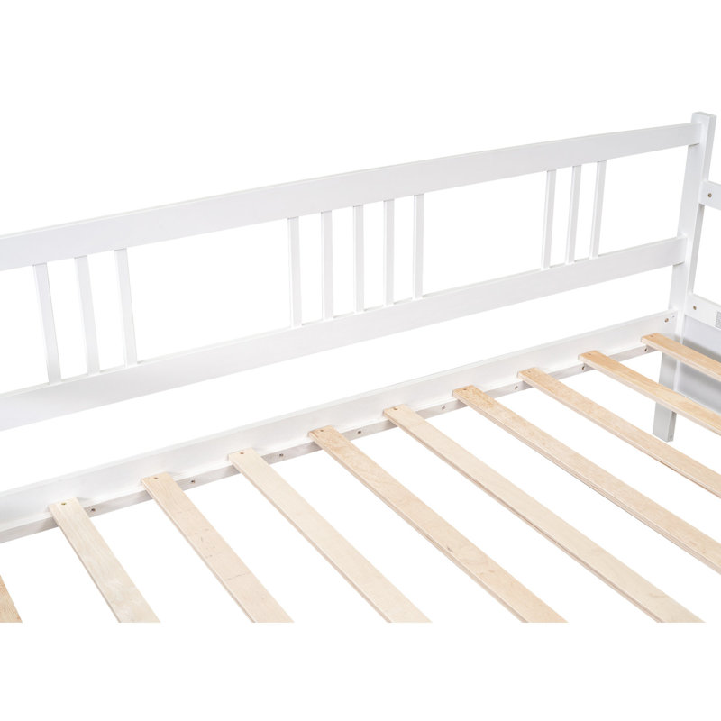 Lit de jour simple avec tiroirs en blanc - offre un endroit de repos confortable en bois massif de qualité construite pour la durabilité