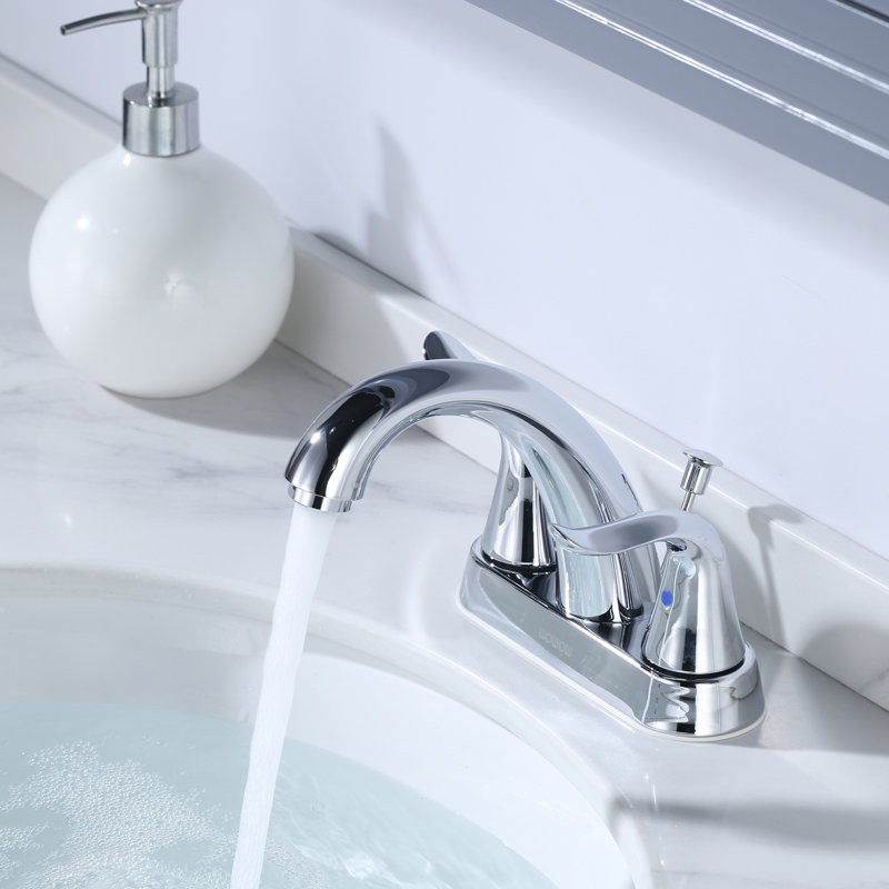 Centerset 2-handle Bathroom Faucet with Drain Assembly, Chrome