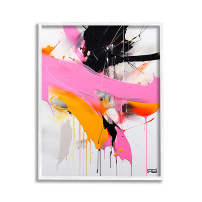 Design d'art contemporain sur toile rose et noir par Rb