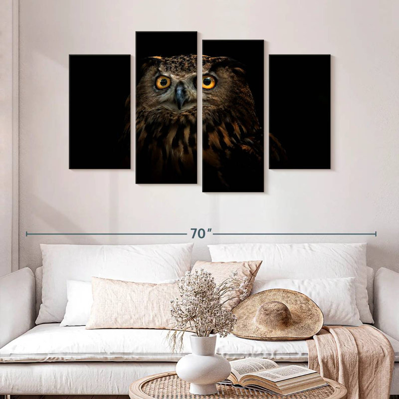 Brampt Owl Expression, 32" H x 52" W