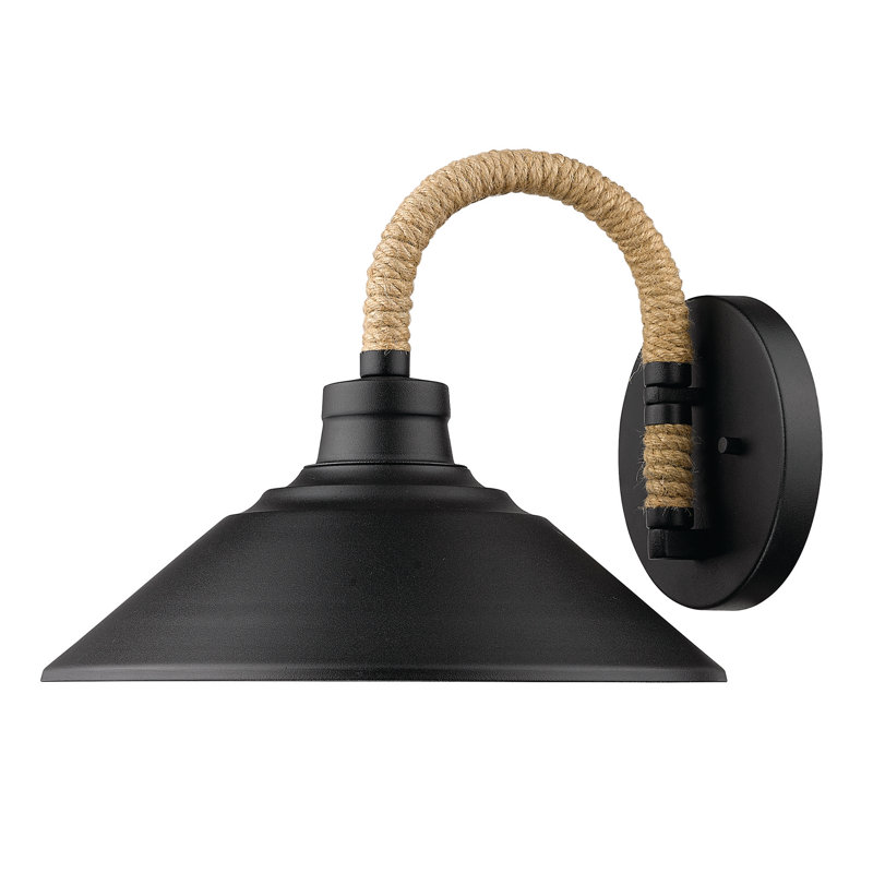 Luminaire de grange noir naturel à 1 lumière Reesie, Noir naturel