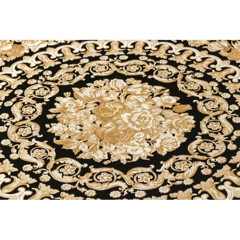10.05m x 70cm Wallpaper Roll, Metallic/Cream/Beige