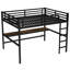Metal Queen Size Loft Bed With Power Outlet And LED Lighted, Space-Saving, Noise Reduced, Black