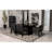 Houston Black Rectangular Double Pedestal Dining Table
