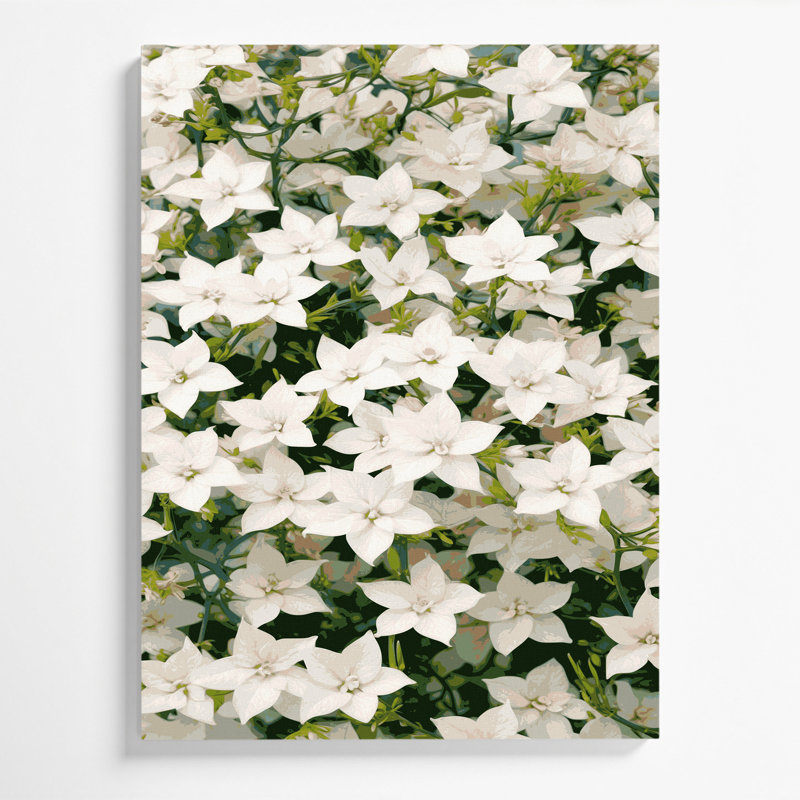 "Watercolor Botanical 29", art mural sur toile grise, H 16 po x l 20 po