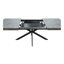 Table de salle à manger rectangulaire rétro extensible, chaise de salle à manger en métal simple et élégante, ensemble de table à manger et de chaises-640954143-640954140