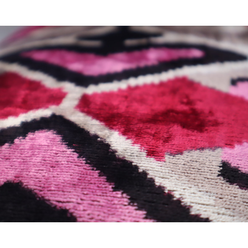Velvet Rectangular Pillow Cover & Insert, Red Geometric Shapes