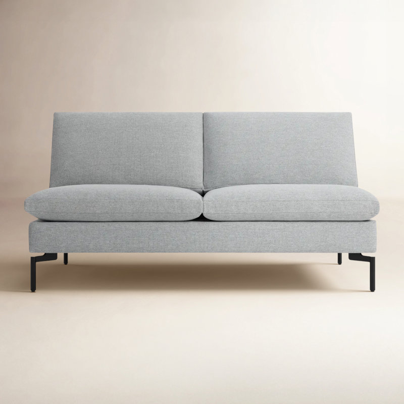 New Standard Loveseat, Maharam Meld in Panda Polyester Blend, Black