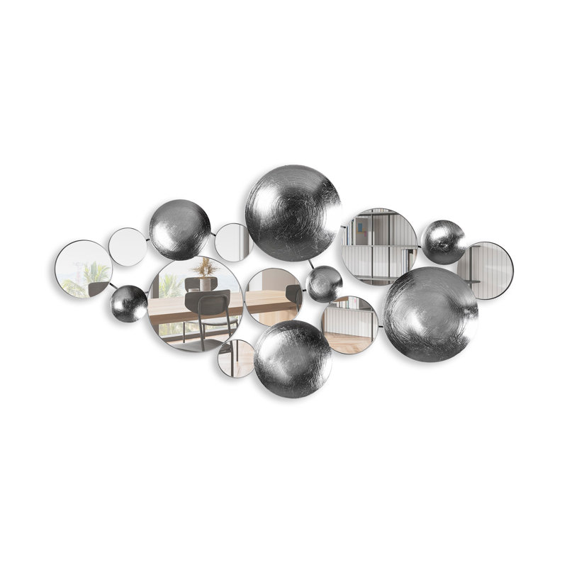 Modern Wall Decor on Metal, Silver/White