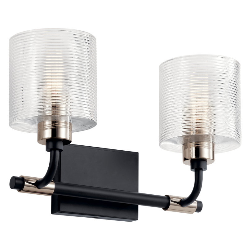 Éclairage pour salle de bain 2 lumières Harvan, Noir