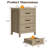 3-Drawer Nightstand, Modern Wood Dresser For Bedroom, Small Accent Chest,Set Of 2-2036633019