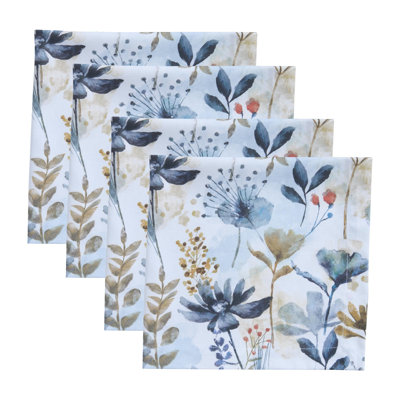  Ensemble de 4 serviettes blanches Bloomington