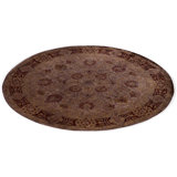 Overdyed Hand-Knotted Wool Modern-Contemporary Brown Area Rug 8' 1" x 8' 1"