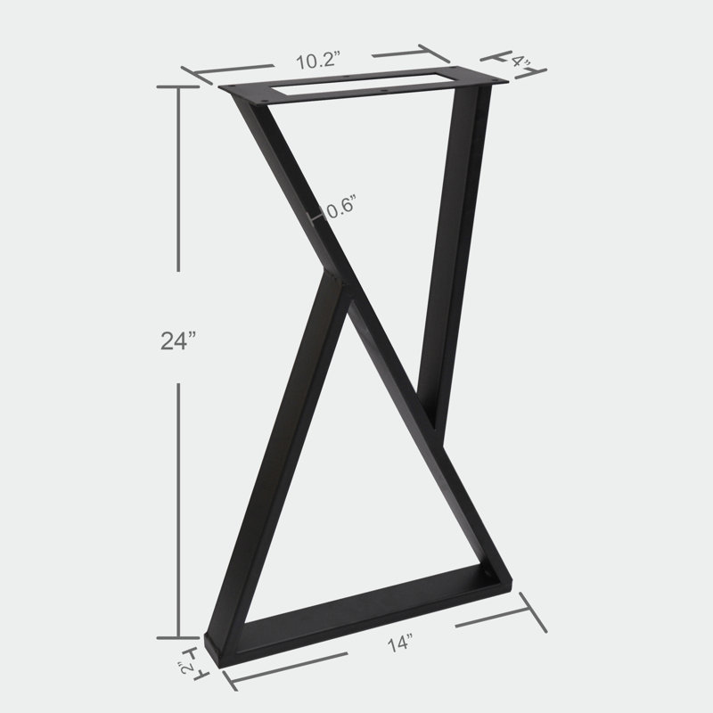 Kronborg Iron Table Leg, 24" H x 14" W x 2" D