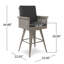 Tabouret de bar pivotant extérieur 30 po - Structure en fer tressé, coussin résistant à l'eau mélangé noir / gris foncé