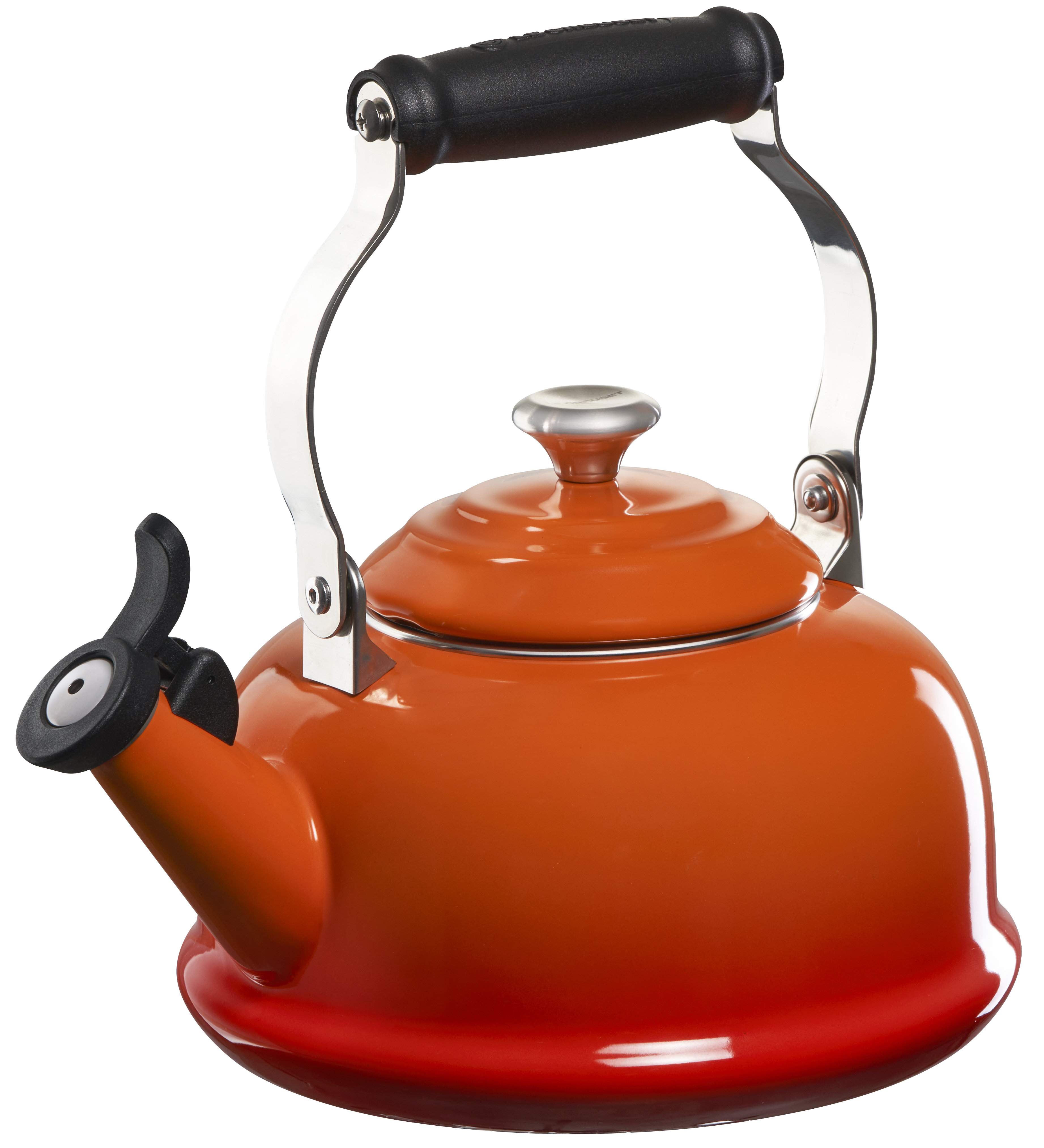 Le Creuset Enamel On Steel Demi Kettle & Stoneware Set of 2 Mugs, 1.25 qt.  Kettle & (2) 14 oz. Mugs, Cerise