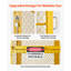 Armoire de rangement à cylindre horizontal, L 30 po x l 30 po x H 70,3 po, capacité de 8 cylindres, cage de rangement au propane à 4 niveaux, avec serrure et clés, acier au carbone thermolaqué jaune, pour le propane, l'oxygène et l'azote