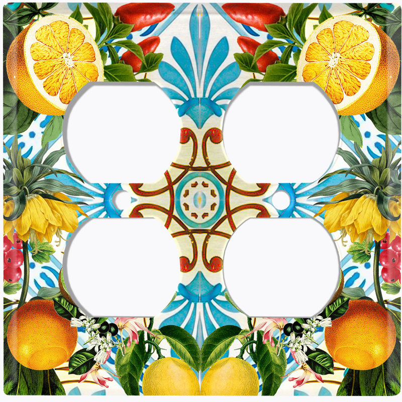 Patterned 2 - Gang Duplex Outlet Standard Wall Plate