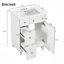 Meuble-lavabo 24 po avec lavabo en céramique, 2 tiroirs, 1 porte-115688372