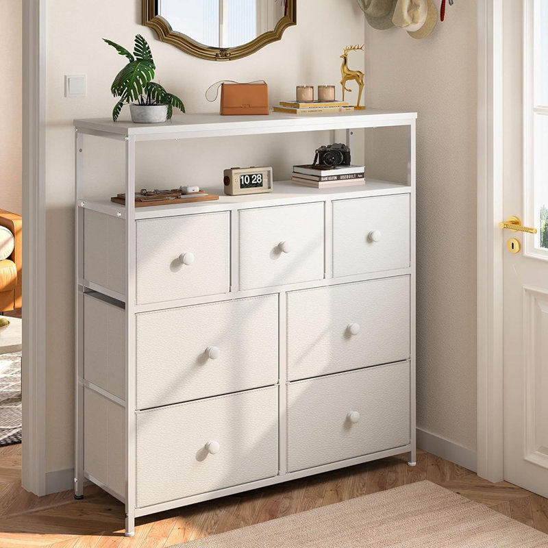 Commode pour chambre à coucher avec 7 tiroirs, commodes mauves et commodes, commode pour rangement de vêtements