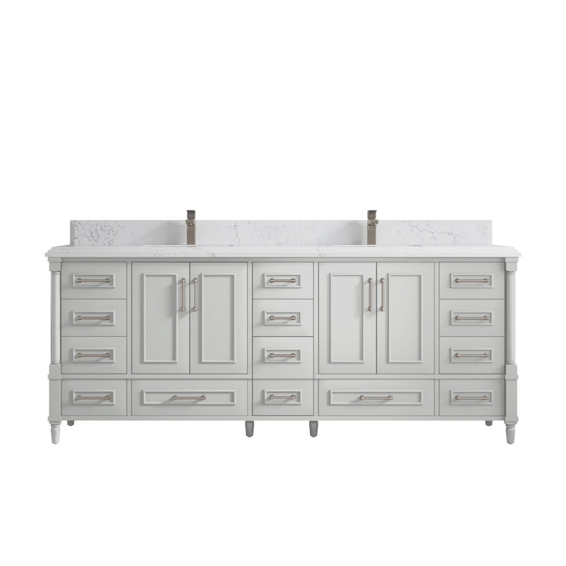 Ensemble de meuble-lavabo double 84 po Aberdeen, Empira, Coventry gris