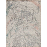 Avant-Garde Handmade Silk and Wool Floral and Abstract Area Rug