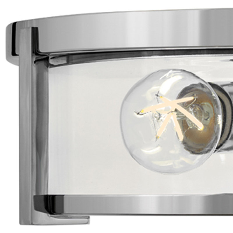 Lowell Three-Light Flush Mount Ceiling Light, Chrome/Clear Glass