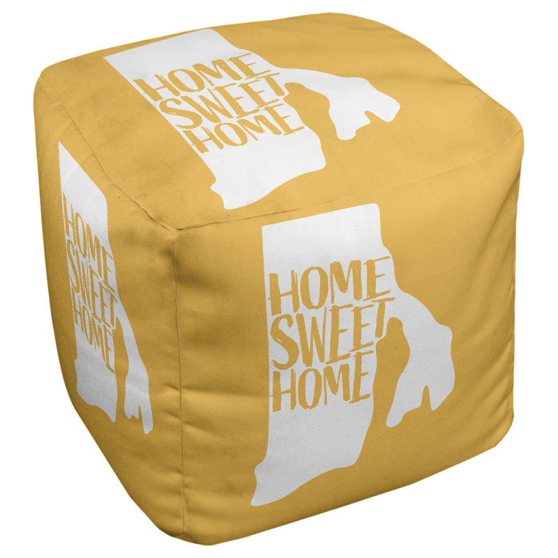 Repose-pieds cubique pour îlot de rhode home, H 13 po x l 13 po x P 13 po, Jaune