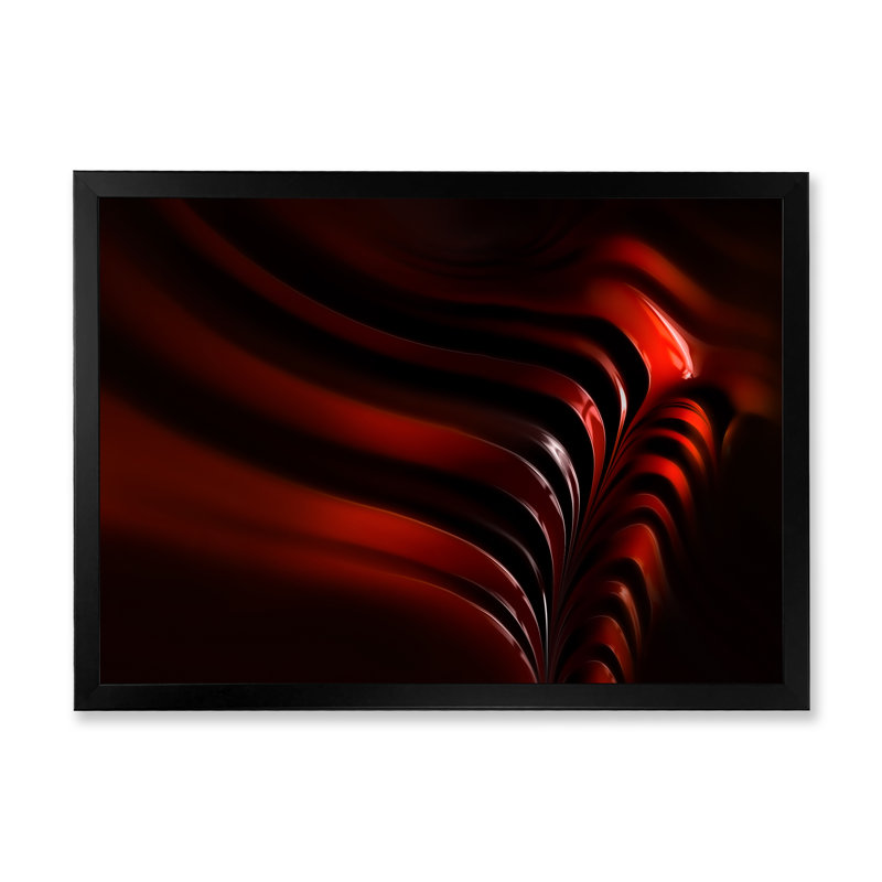 Abstrait vortex rouge - Photographie sur toile, Cadre noir, H 8 po x l 12 po x P 1 po