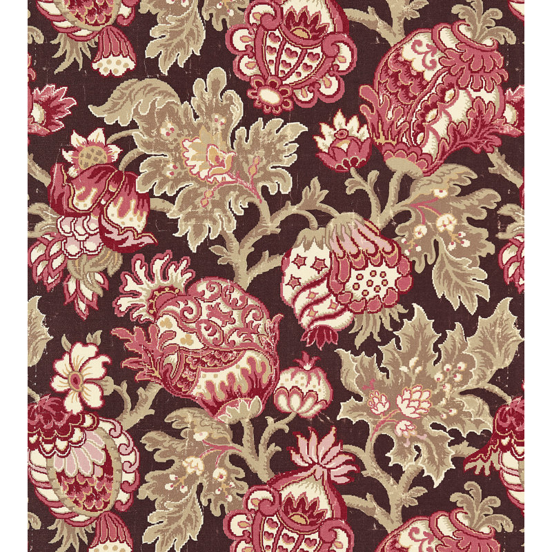 Merchante Canterbury Linen Print Fabric, Mulberry