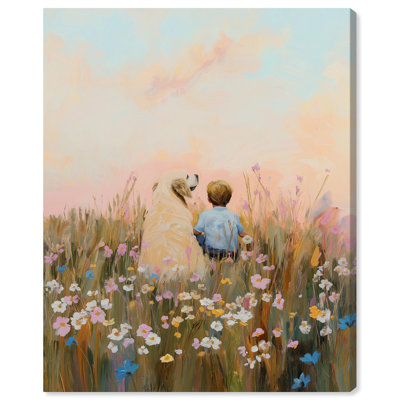 Sunset Companions Canvas Cute Farmhouse Art by