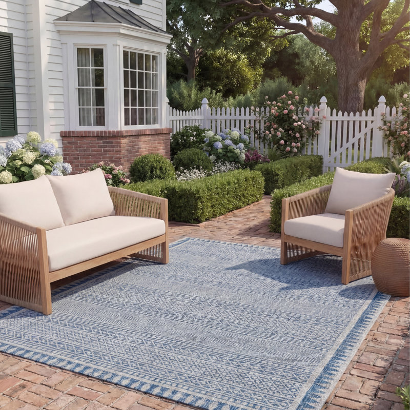 Cestaric Performance Geometric Indoor/Outdoor Area Rug, Rectangle 8' x 11'