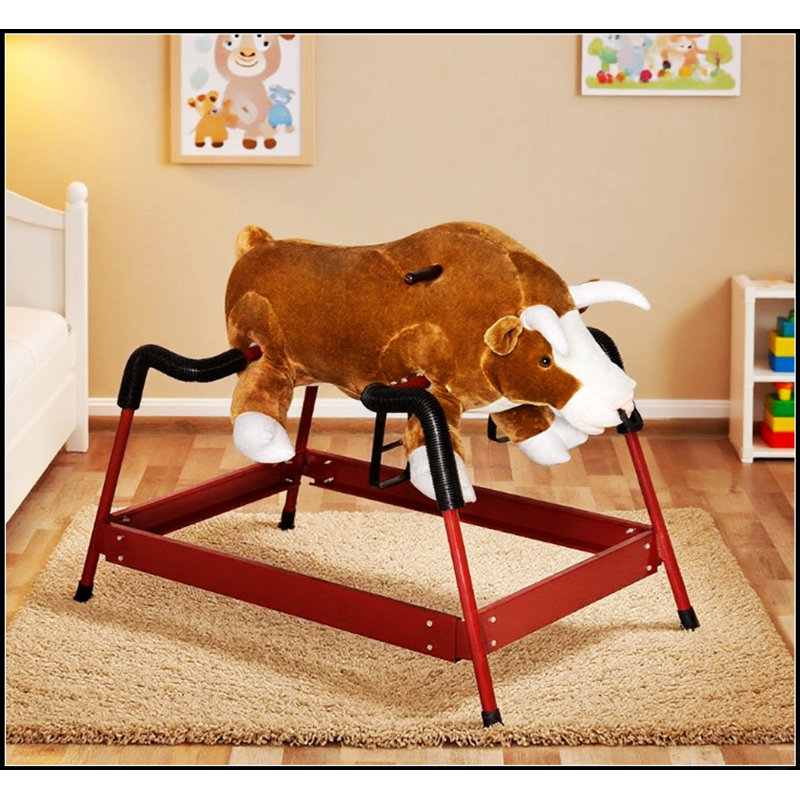 Cheval à bascule pour enfants avec rebords arrondis lisses pour un rebond sécuritaire et joyeux, idéal pour les jeux intérieurs et extérieurs.