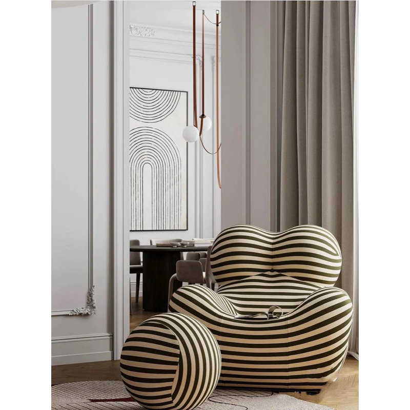 Vigna Upholstered Accent Chair with Ottoman | Wayfair