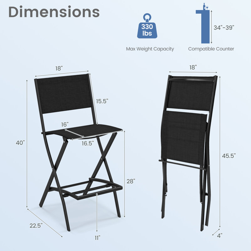 Tabouret de bar 28 po Westlyn, Noir