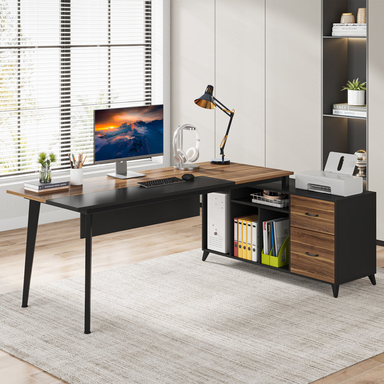 Tribesigns 70.8 Inch Modern Executive Desk, Large Workstation Office  Computer Table, Modern Simple Business Study Writing Desk Furniture for  Home