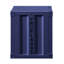 Table de chevet de conception industrielle avec chargement - bleu fret, 2 espaces de rangement ouverts, bleu métallique fort avec compartiments, construction, look moderne