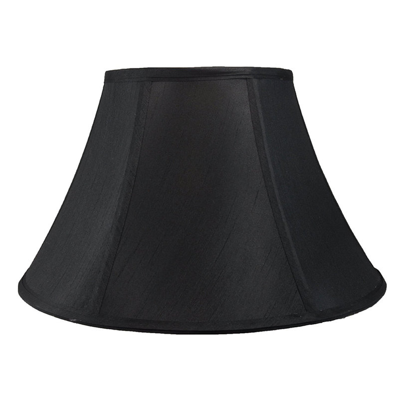 Abat-jour cloche en soie / shantung (araignée), Noir, H 9 po x l 16 po x P 16 po