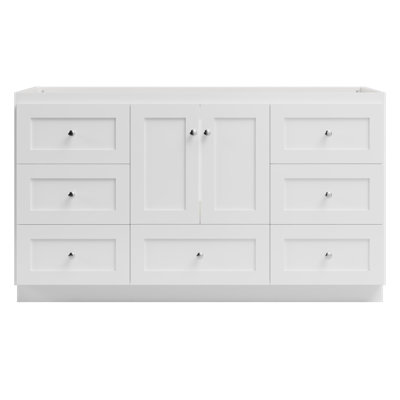 Shaker 60 in. W x 21 in. D x 34.5 in. H Bath Vanity Cabinet without Top in Winterset