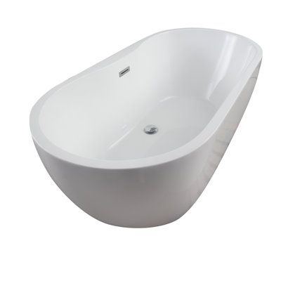 55.5'' x 29'' Freestanding Soaking Acrylic Bathtub