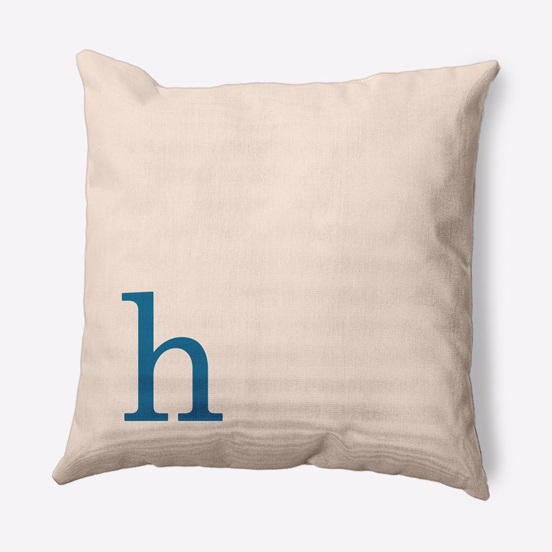 Coussin décoratif moderne Modern Monogram, Automne bleu, 16 po x 16 po, H