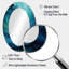 Turquoise bleu et blanc Serenity Swirl II - grand miroir mural ovale sur métal-1923167157